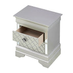 Comodino a 2 cassetti in Legno Specchiato