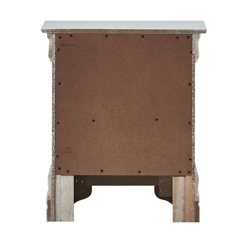 Comodino a 2 cassetti in Legno Specchiato