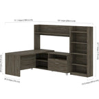 Scrivania a L con libreria
