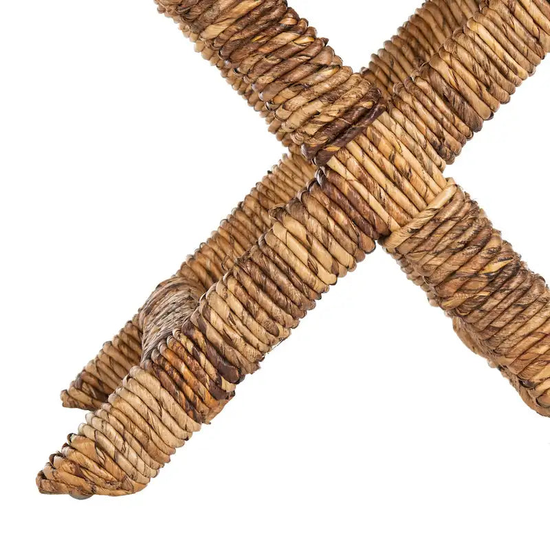 Naturfarbene Flechtwerk-X-Bank - 22 x 22 x 19.5 - 22Wx22Dx20H