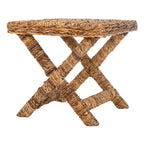 Naturfarbene Flechtwerk-X-Bank - 22 x 22 x 19.5 - 22Wx22Dx20H