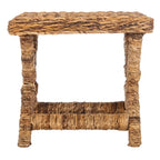 Naturfarbene Flechtwerk-X-Bank - 22 x 22 x 19.5 - 22Wx22Dx20H
