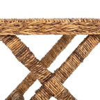 Naturfarbene Flechtwerk-X-Bank - 22 x 22 x 19.5 - 22Wx22Dx20H