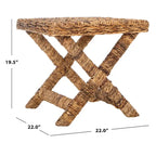 Naturfarbene Flechtwerk-X-Bank - 22 x 22 x 19.5 - 22Wx22Dx20H