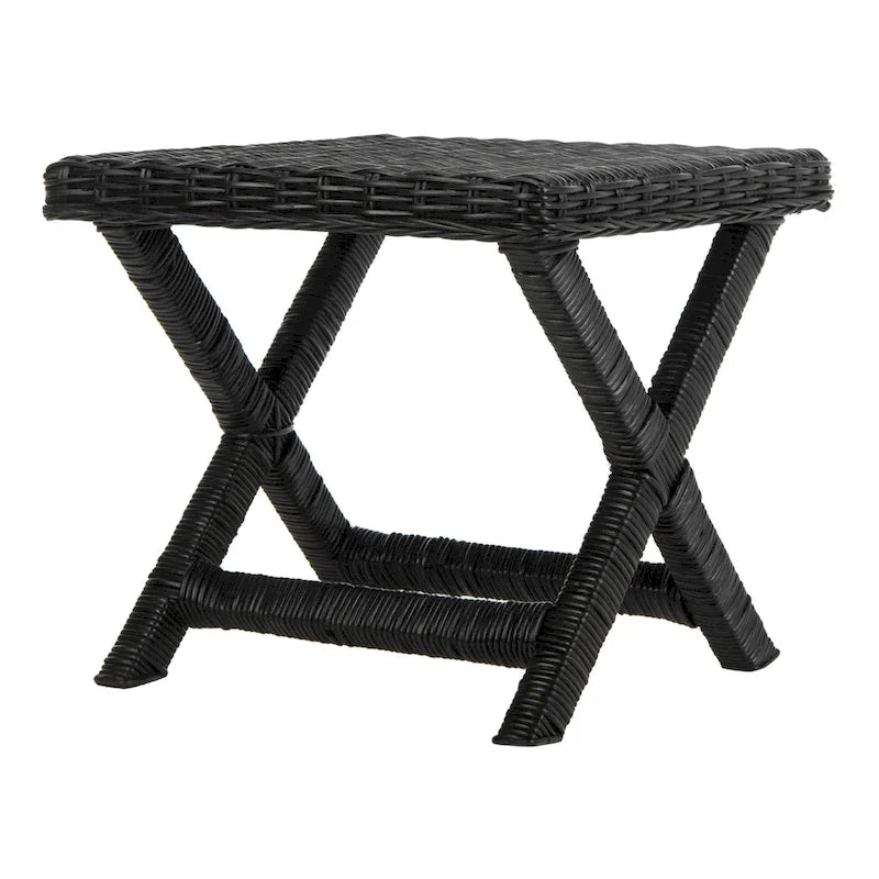 Naturfarbene Flechtwerk-X-Bank - 22 x 22 x 19.5 - 22Wx22Dx20H