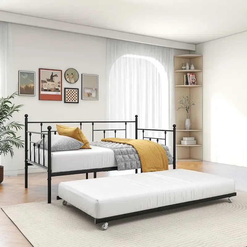 Struttura letto in metallo divano letto piazza singola con letto estraibile