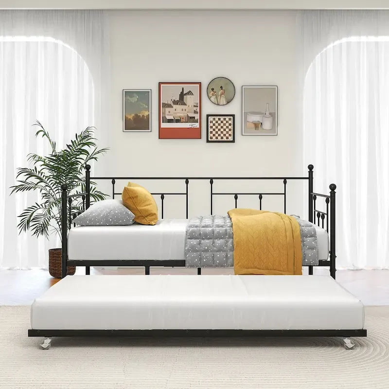 Struttura letto in metallo divano letto piazza singola con letto estraibile