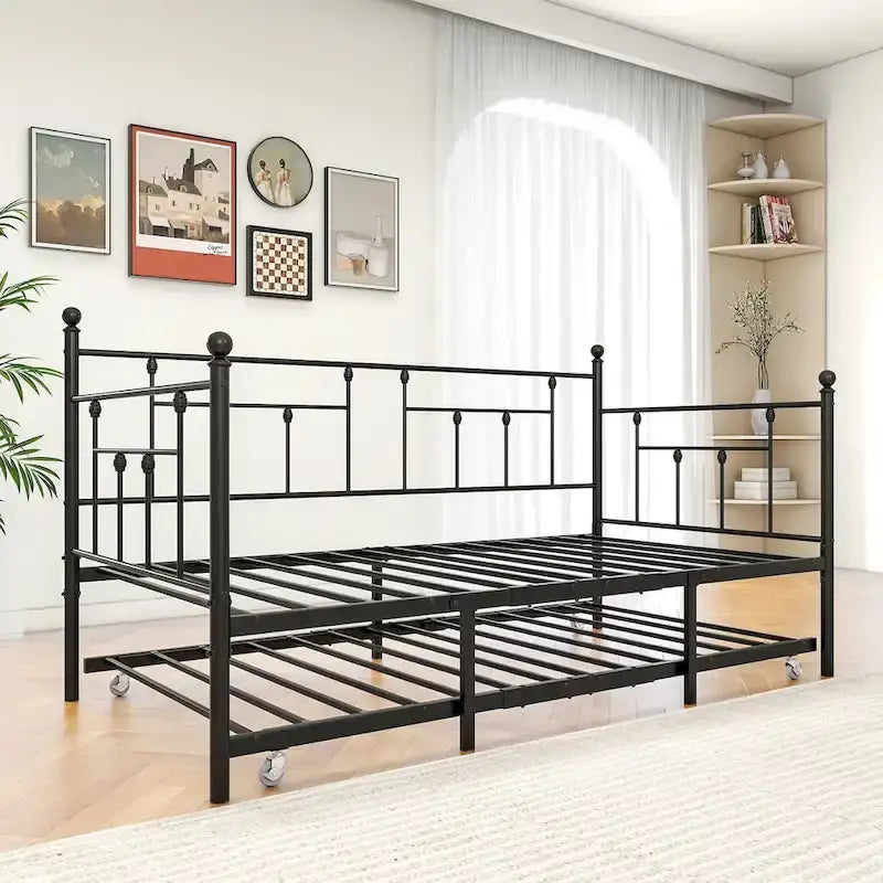 Struttura letto in metallo divano letto piazza singola con letto estraibile
