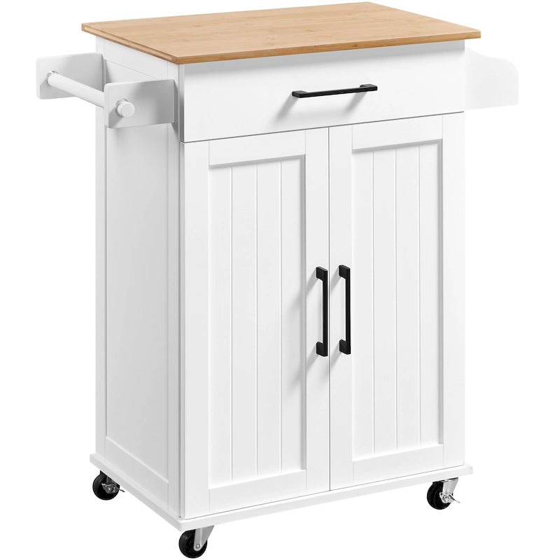 Carrello da cucina con portasciugamani, cassetto e 2 ante
