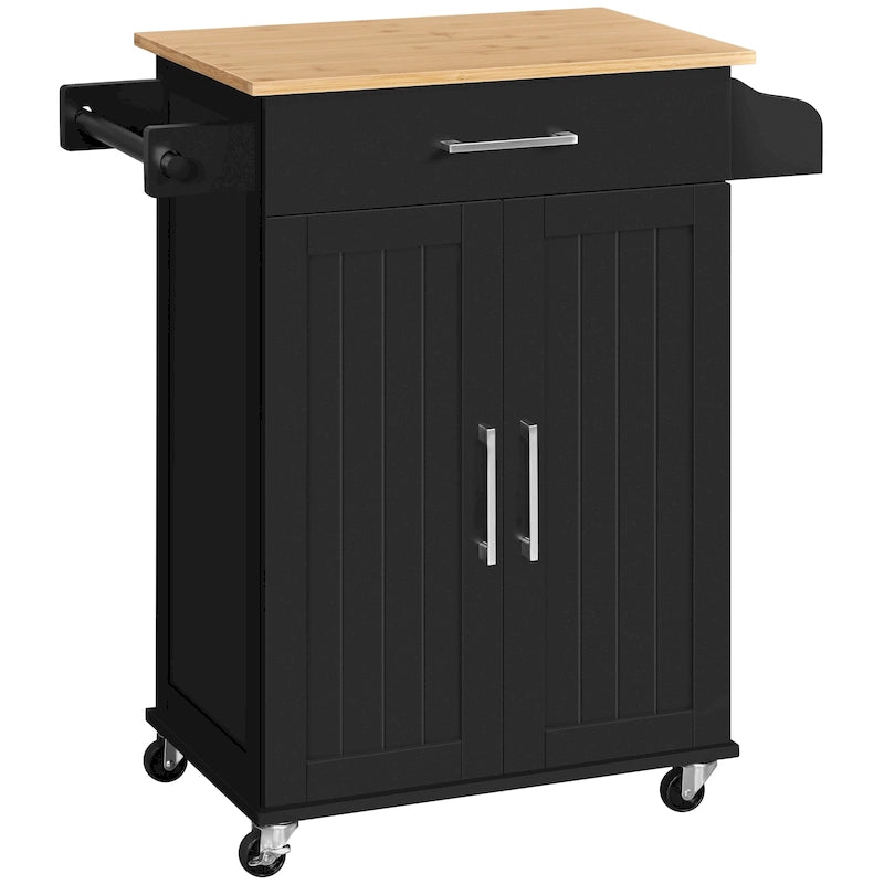 Carrello da cucina con portasciugamani, cassetto e 2 ante
