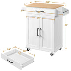 Carrello da cucina con portasciugamani, cassetto e 2 ante