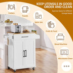 Carrello da cucina con portasciugamani, cassetto e 2 ante