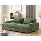 Divano Letto Luxe con Morbida Rivestitura in Corduroy Design Doppio Chaise Convertibile in Letto Matrimoniale Extra Large