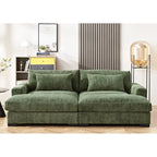 Divano Letto Luxe con Morbida Rivestitura in Corduroy Design Doppio Chaise Convertibile in Letto Matrimoniale Extra Large