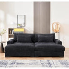 Divano Letto Luxe con Morbida Rivestitura in Corduroy Design Doppio Chaise Convertibile in Letto Matrimoniale Extra Large