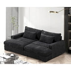 Divano Letto Luxe con Morbida Rivestitura in Corduroy Design Doppio Chaise Convertibile in Letto Matrimoniale Extra Large