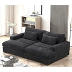 Divano Letto Luxe con Morbida Rivestitura in Corduroy Design Doppio Chaise Convertibile in Letto Matrimoniale Extra Large