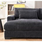Divano Letto Luxe con Morbida Rivestitura in Corduroy Design Doppio Chaise Convertibile in Letto Matrimoniale Extra Large
