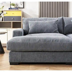 Divano Letto Luxe con Morbida Rivestitura in Corduroy Design Doppio Chaise Convertibile in Letto Matrimoniale Extra Large