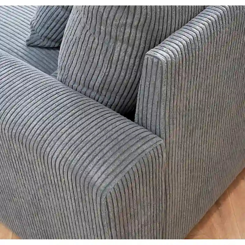 Divano Letto Luxe con Morbida Rivestitura in Corduroy Design Doppio Chaise Convertibile in Letto Matrimoniale Extra Large