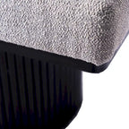 Panca imbottita con robuste gambe nere in tessuto bouclé grigio chiaro, panca da letto in stile contemporaneo per camera da letto e soggiorno