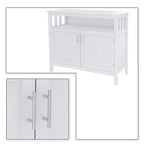 Credenza classica minimalista in legno con un armadietto e un vano a giorno