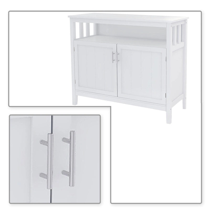Credenza classica minimalista in legno con un armadietto e un vano a giorno