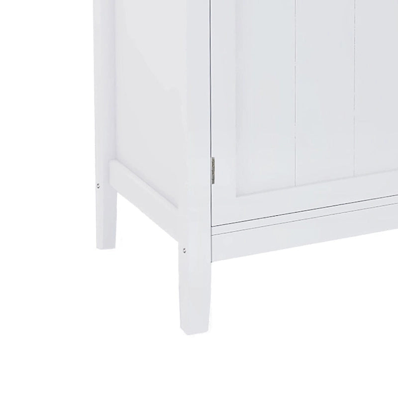 Credenza classica minimalista in legno con un armadietto e un vano a giorno