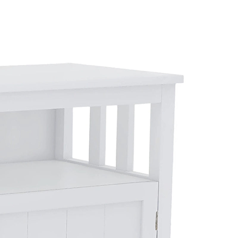 Credenza classica minimalista in legno con un armadietto e un vano a giorno