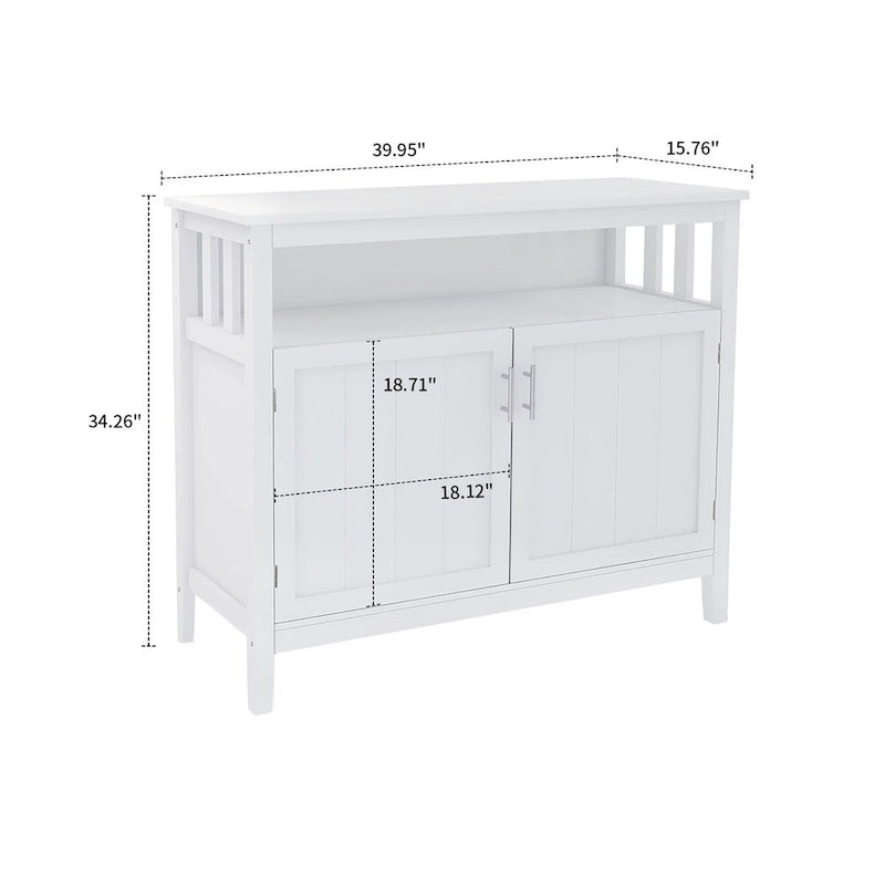 Credenza classica minimalista in legno con un armadietto e un vano a giorno