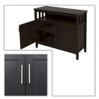 Credenza classica minimalista in legno con un armadietto e un vano a giorno