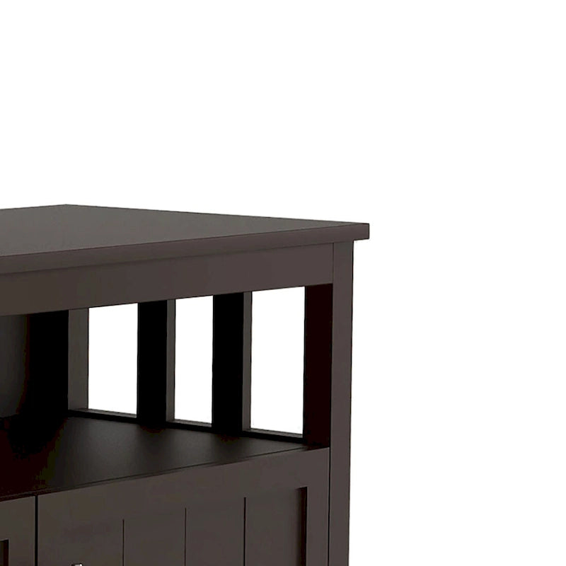 Credenza classica minimalista in legno con un armadietto e un vano a giorno