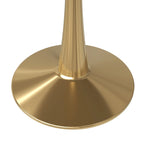 Tavolo da pranzo rotondo da 100 cm per 4 persone con piano in MDF e base in acciaio color oro per cucina e sala da pranzo