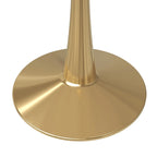 Tavolo da pranzo rotondo da 100 cm per 4 persone con piano in MDF e base in acciaio color oro per cucina e sala da pranzo