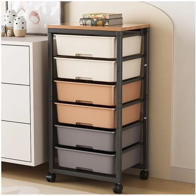 Carrello portaoggetti su rotelle con 6 cassetti - 12.99P x 16.3L x 34.4A