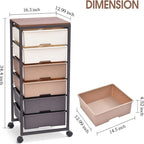 Carrello portaoggetti su rotelle con 6 cassetti - 12.99P x 16.3L x 34.4A