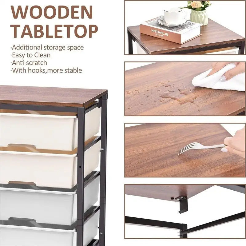 Carrello portaoggetti su rotelle con 6 cassetti - 12.99P x 16.3L x 34.4A