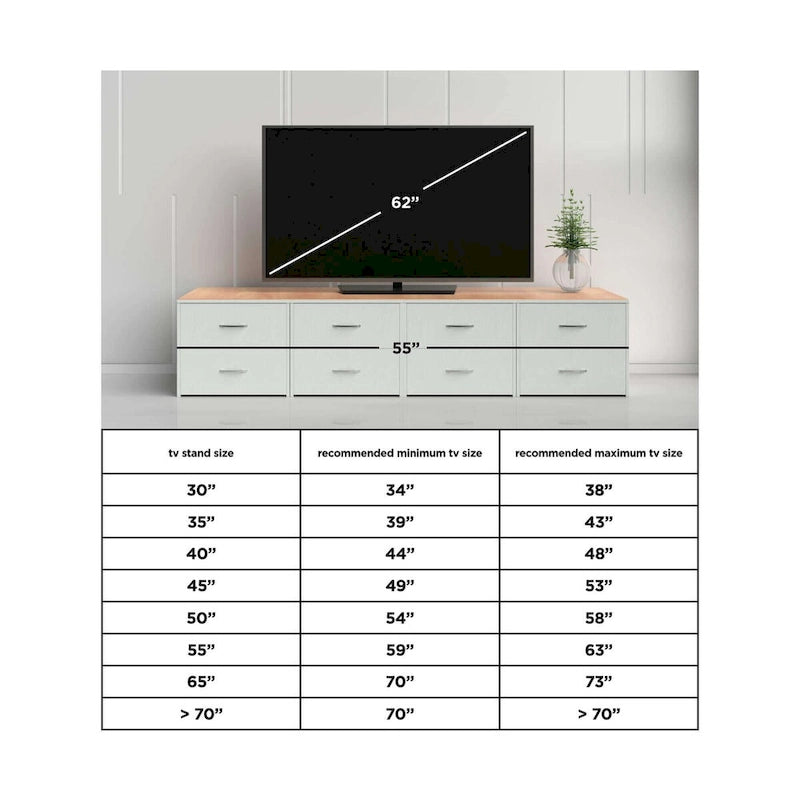Mobile TV grande casual con opzione camino marrone