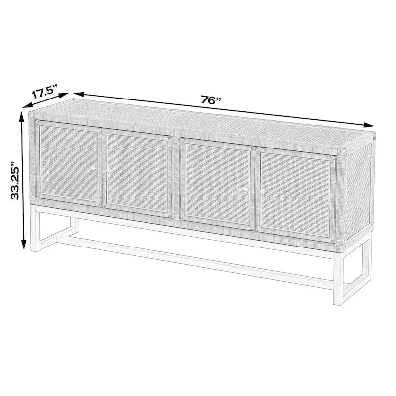 Credenza in Rattan 4 Ante 76
