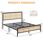 Letti Bohemien Moderni in Rattan con Luci Led
