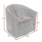 Poltrona girevole accent in lino imbottita con borchie, stile moderno