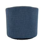 Poltrona girevole accent in lino imbottita con borchie, stile moderno