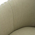 Poltrona girevole accent in lino imbottita con borchie, stile moderno