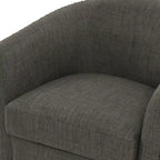 Poltrona girevole accent in lino imbottita con borchie, stile moderno