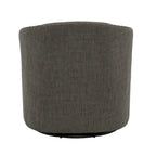 Poltrona girevole accent in lino imbottita con borchie, stile moderno