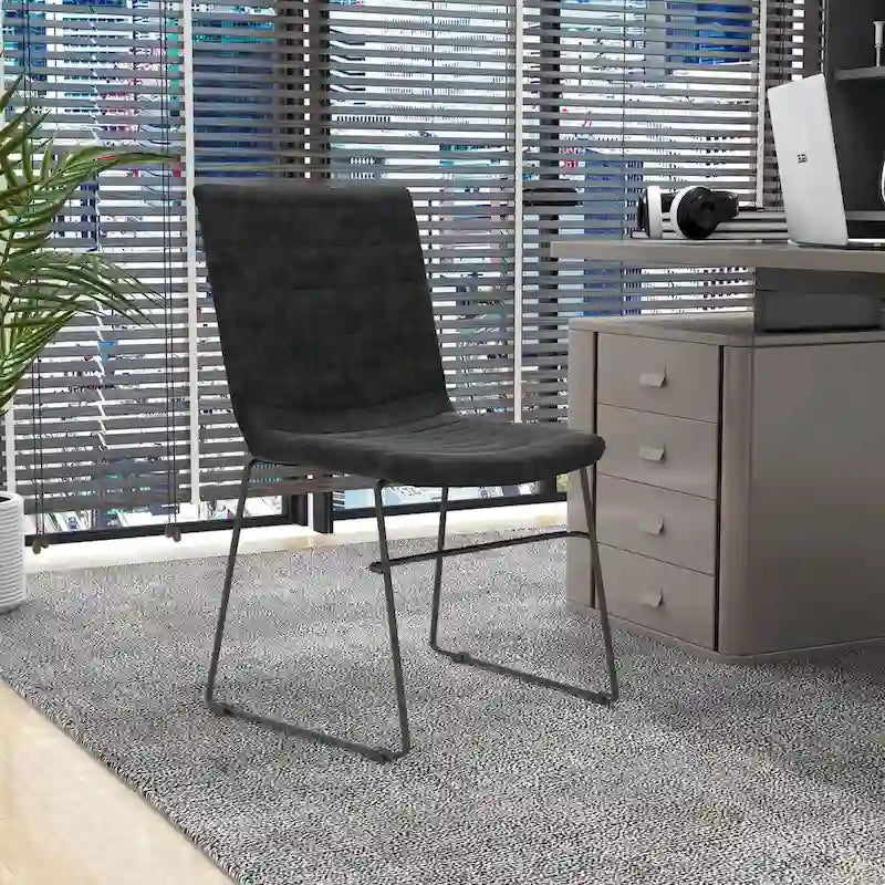 Sedia da ufficio in similpelle e poliestere con base in acciaio inossidabile
